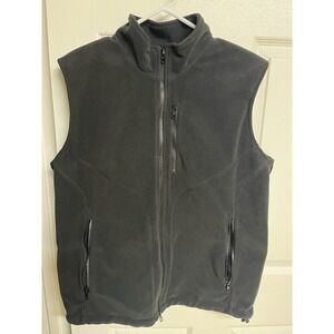 Eddie Bauer Windcutter Fleece Vest Mens Medium Black Full Zip Outdoor